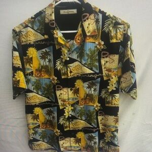 Tommy Bahama Black Tropical Print Men's Shirt